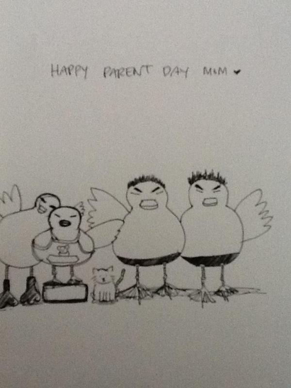 小孩筆下闔家照